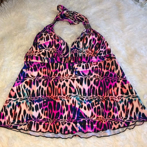 VENUS Hot Pink and Black Animal print Bikini a Tankini Swimwear size 4 NWOT - Picture 6 of 16